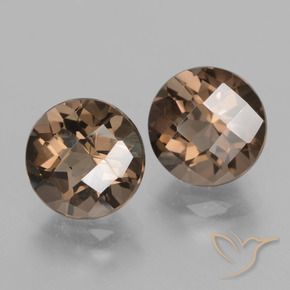 Pedras preciosas de quartzo fumê marrom natural de 3,91 ct, corte redondo, VVS-VS