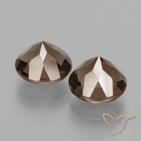 Pedras preciosas de quartzo fumê marrom natural de 3,91 ct, corte redondo, VVS-VS