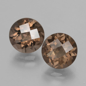 Pedras preciosas de quartzo fumê marrom natural de 3,76 ct, corte redondo, VS