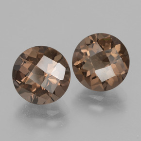 Pedras preciosas de quartzo fumê marrom natural de 3,76 ct, corte redondo, VS