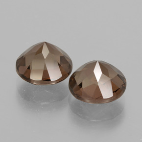 Pedras preciosas de quartzo fumê marrom natural de 3,76 ct, corte redondo, VS