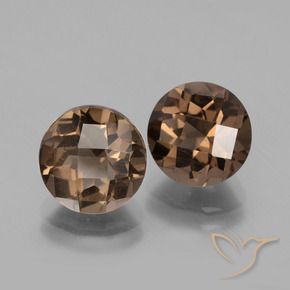 Pedras preciosas de quartzo fumê marrom natural de 3,88 ct, corte redondo, VS
