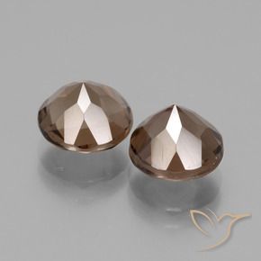 Pedras preciosas de quartzo fumê marrom natural de 3,88 ct, corte redondo, VS