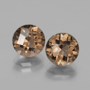 Pedras preciosas de quartzo fumê marrom natural de 3,71 ct, corte redondo, VS