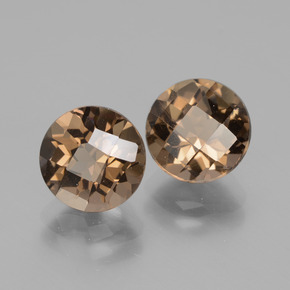 Pedras preciosas de quartzo fumê marrom natural de 3,71 ct, corte redondo, VS