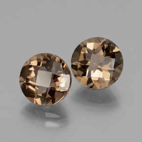 Pedras preciosas de Quartzo Fumê Chocolate marrom natural de 3.82 ct, Corte Redondo, VS