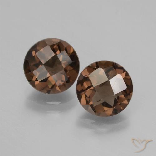 3.36ctw Natural Hickory Brown Quartzo Fumê, Redondo, VS