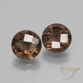 Pedras preciosas de Quartzo Fumê Hickory Brown natural de 3.36 ct, Redondo, VS