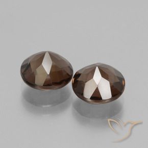 Pedras preciosas de Quartzo Fumê Hickory Brown natural de 3.36 ct, Redondo, VS
