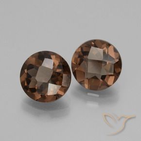 Pedras preciosas de quartzo fumê marrom natural de 3,49 ct, corte redondo, VS