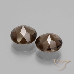 Pedras preciosas de quartzo fumê marrom natural de 3,49 ct, corte redondo, VS