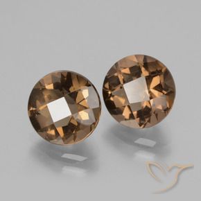 Pedras preciosas de Quartzo Fumê Chocolate marrom natural de 3.78 ct, Redondo, VS
