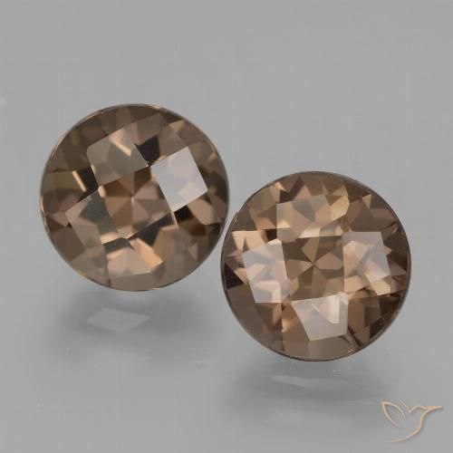 3.72ctw Natural Marrom Quartzo Fumê, Redondo, VS