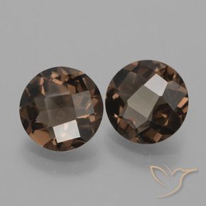 Pedras preciosas de Quartzo Fumê Hickory Brown natural de 2.80 ct, Redondo, VS