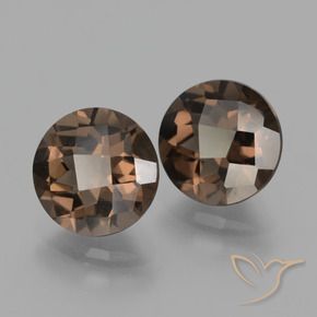 Pedras preciosas de Quartzo Fumê Hickory Brown natural de 3.49 ct, Redondo, VS