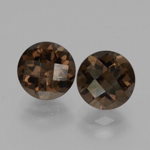 Pedras preciosas de quartzo fumê marrom natural de 3,77 ct, corte redondo, VS