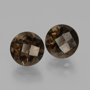Pedras preciosas de quartzo fumê marrom natural de 3,77 ct, corte redondo, VS