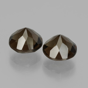 Pedras preciosas de quartzo fumê marrom natural de 3,77 ct, corte redondo, VS