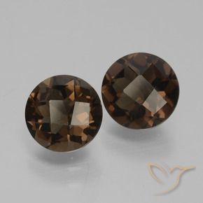 Pedras preciosas de Quartzo Fumê Azul escuro natural de 3.62 ct, Redondo, VS