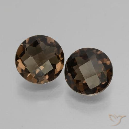 3.21ctw Natural Marrom escuro Quartzo Fumê, Redondo, VS