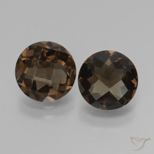 3.29ctw Natural Umber Brown Quartzo Fumê, Redondo, VS
