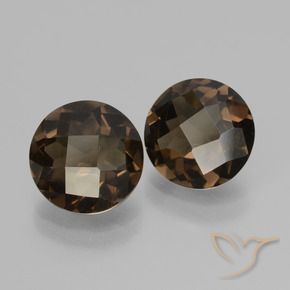 Pedras preciosas de Quartzo Fumê Umber Brown natural de 3.29 ct, Redondo, VS