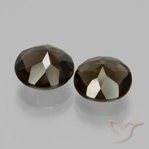 Pedras preciosas de Quartzo Fumê Umber Brown natural de 3.29 ct, Redondo, VS