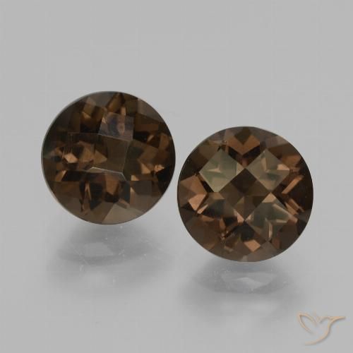 3.42ctw Natural Hickory Brown Quartzo Fumê, Redondo, VS