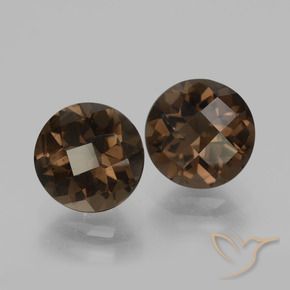 Pedras preciosas de Quartzo Fumê Hickory Brown natural de 3.42 ct, Redondo, VS