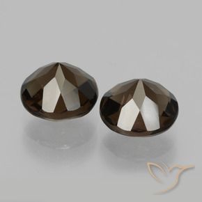 Pedras preciosas de Quartzo Fumê Hickory Brown natural de 3.42 ct, Redondo, VS