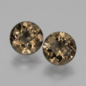 Pedras preciosas de quartzo fumê marrom natural de 3,59 ct, corte redondo, VS