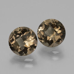 Pedras preciosas de quartzo fumê marrom natural de 3,59 ct, corte redondo, VS