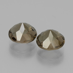Pedras preciosas de quartzo fumê marrom natural de 3,59 ct, corte redondo, VS