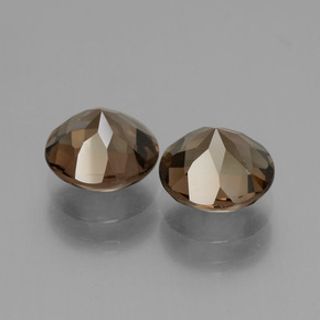 Pedras preciosas de quartzo fumê marrom natural de 3,27 ct, corte redondo, VS