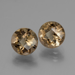 Pedras preciosas de Quartzo Fumê Castanho médio-escuro natural de 3.76 ct, Corte Redondo, VS