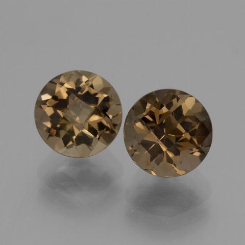 Pedras preciosas de quartzo fumê marrom natural de 4,14 ct, corte redondo, VVS-VS