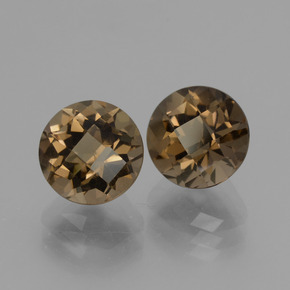 Pedras preciosas de quartzo fumê marrom natural de 4,14 ct, corte redondo, VVS-VS