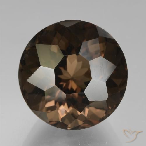 10.75ct Natural Chocolate marrom Quartzo Fumê, Redondo, VVS