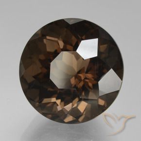 Quartzo Fumê Chocolate marrom Natural 10.75ct, Redondo, VVS