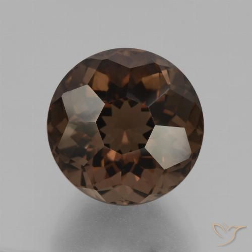 10.68ct Natural Marrom escuro Quartzo Fumê, Redondo, VS