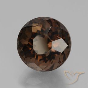 Quartzo Fumê Marrom escuro Natural 10.68ct, Redondo, VS