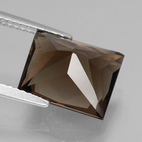 Quartzo fumê marrom natural 5,12ct, baguete, VVS