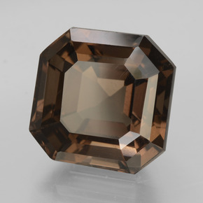 Quartzo fumê marrom natural 8,90ct, corte esmeralda, VS