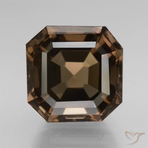 7.94ct Natural Marrom escuro Quartzo Fumê, Corte Esmeralda, VVS