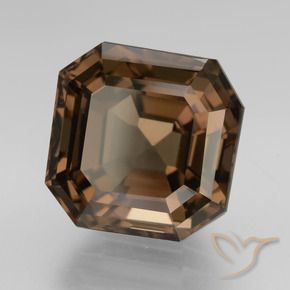 Quartzo Fumê Marrom escuro Natural 7.94ct, Corte Octógono / Esmeralda, VVS