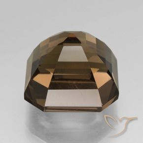 Quartzo Fumê Marrom escuro Natural 7.94ct, Corte Octógono / Esmeralda, VVS