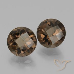 Pedras preciosas de Quartzo Fumê Castanho médio natural de 3.67 ct, Redondo, VVS-VS
