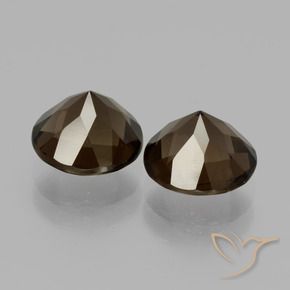 Pedras preciosas de Quartzo Fumê Umber Brown natural de 3.51 ct, Redondo, VVS-VS