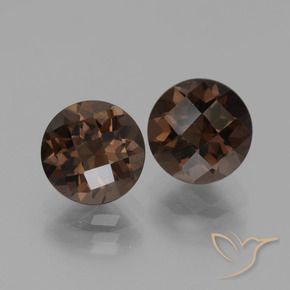 Pedras preciosas de Quartzo Fumê Umber Brown natural de 3.83 ct, Redondo, VVS-VS