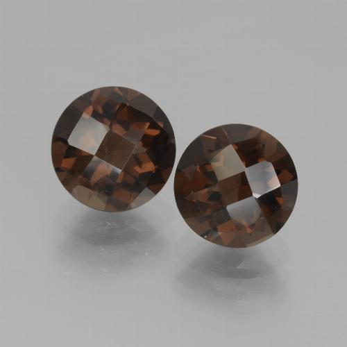 Pedras preciosas de quartzo fumê marrom natural de 3,63 ct, corte redondo, VS